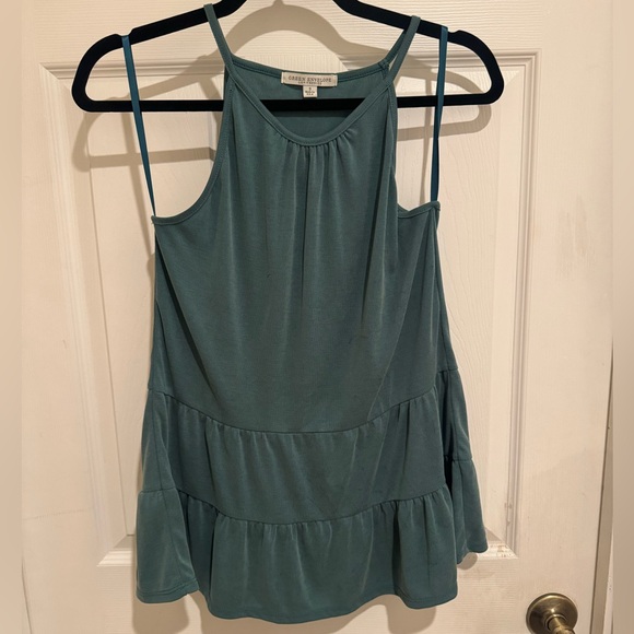 Women’s Sage Sleeveless Baby Doll Top, Small, Green Envelope, Women’s Clothes - Picture 2 of 8